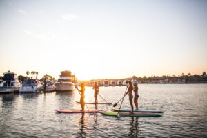 group paddleboarding