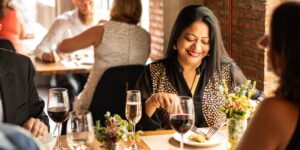 woman at nice restaurant